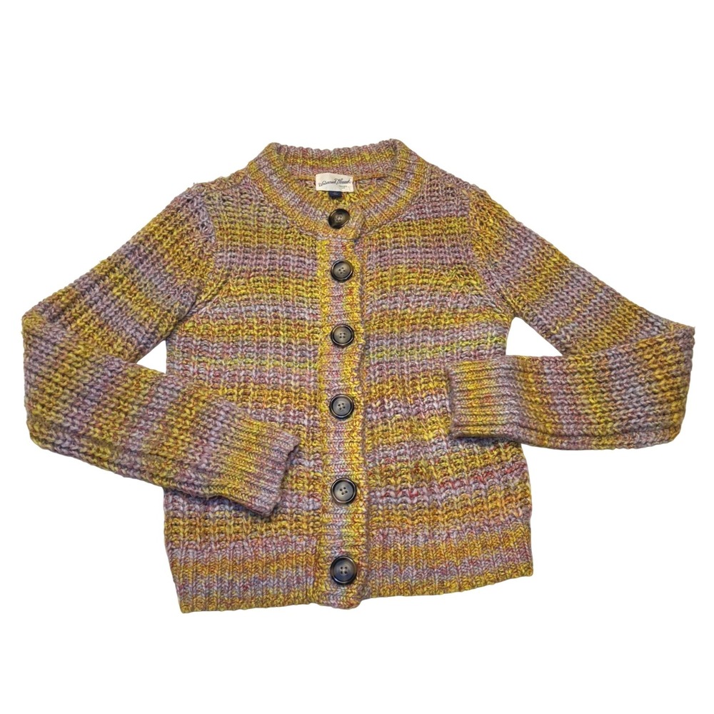 Universal thread multi-color knit button front‎ cardigan sweater size xs